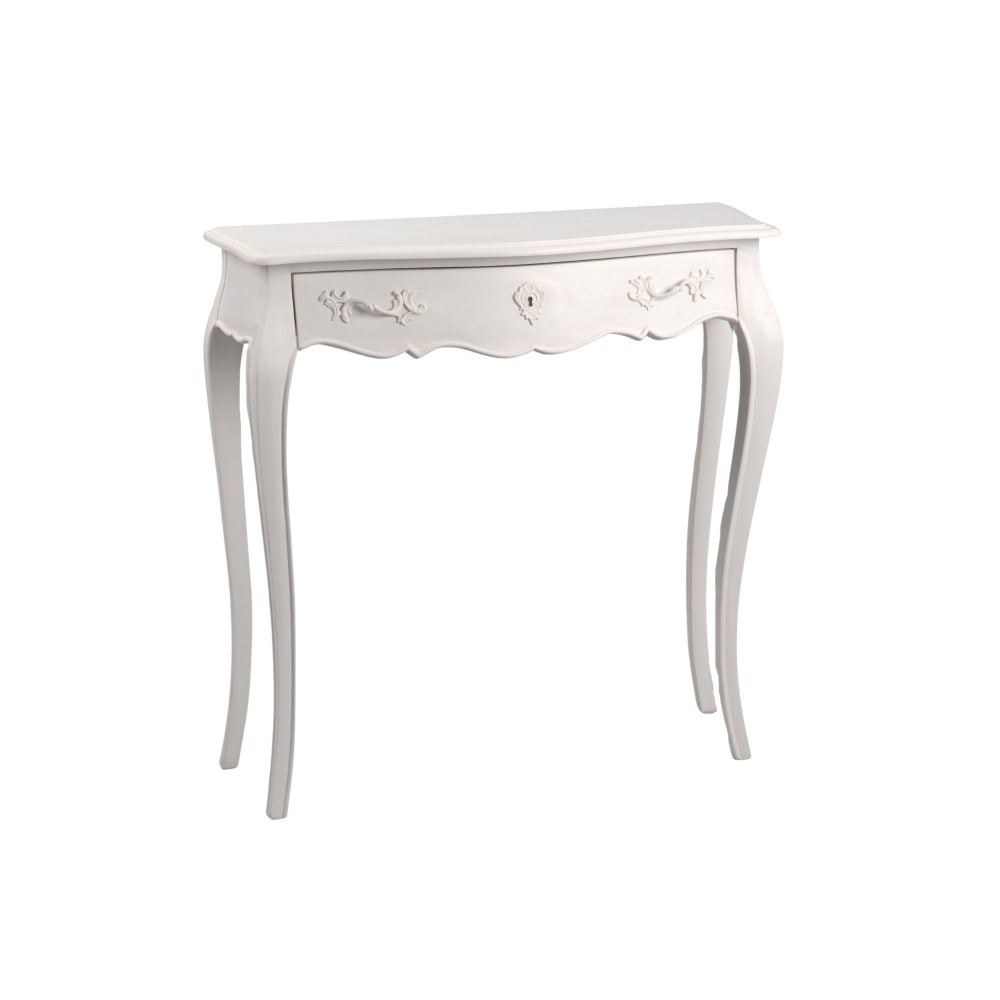 Console d'entrée baroque en bois blanc