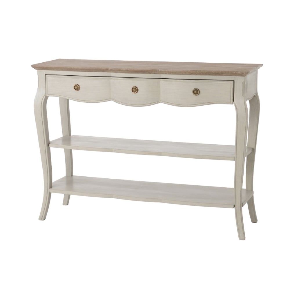 Console 1 tiroir 2 tablettes L110 amande