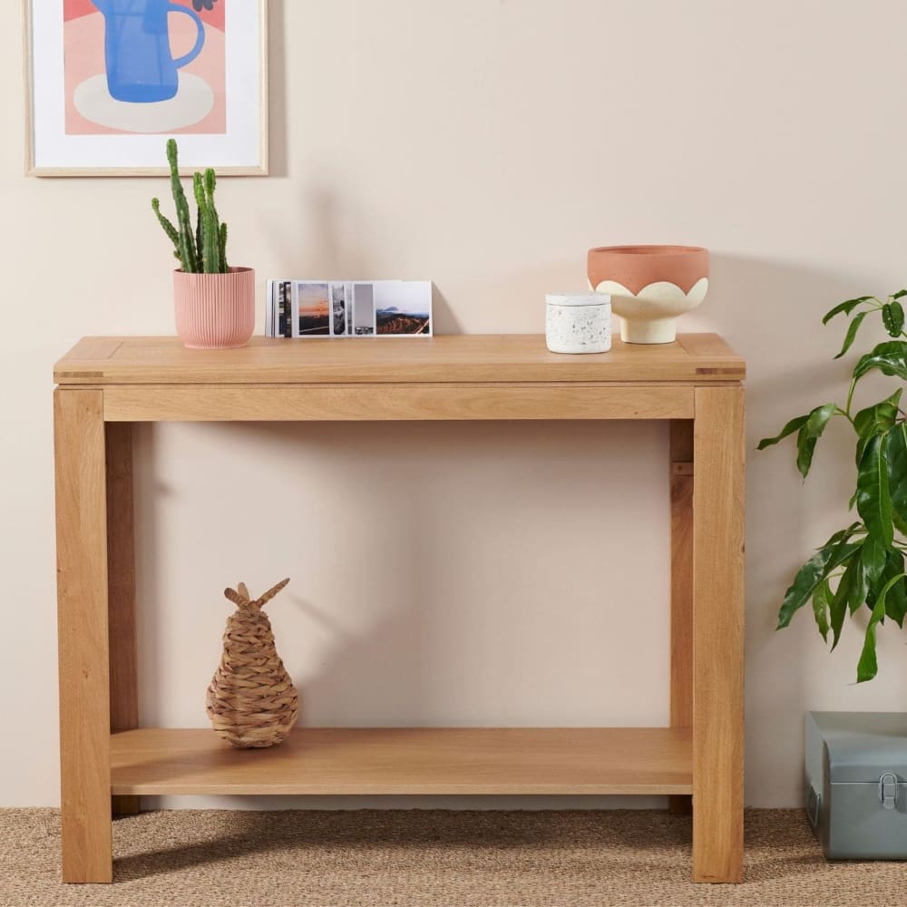 Console bois chêne clair massif - Maisons du Monde