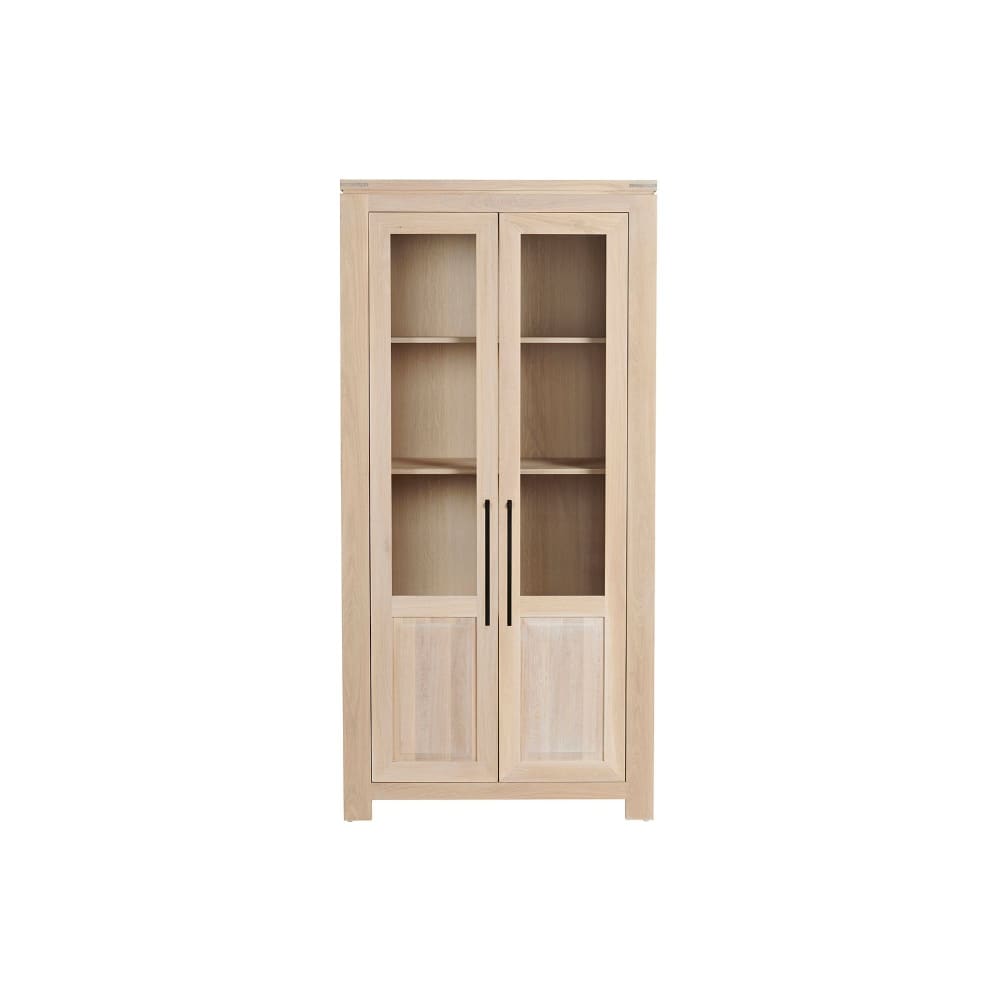 Vitrine moderne en chêne blanchi