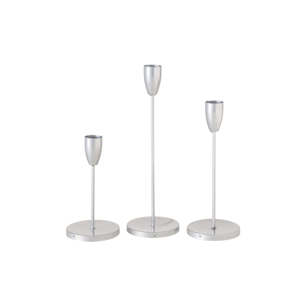 Wadiga Chandeliers de table argentés - Lot de 3 - Métal