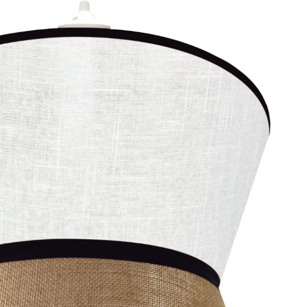 Suspension avec 2 abat-jour en lin blanc et sac rustique - Maisons du Monde