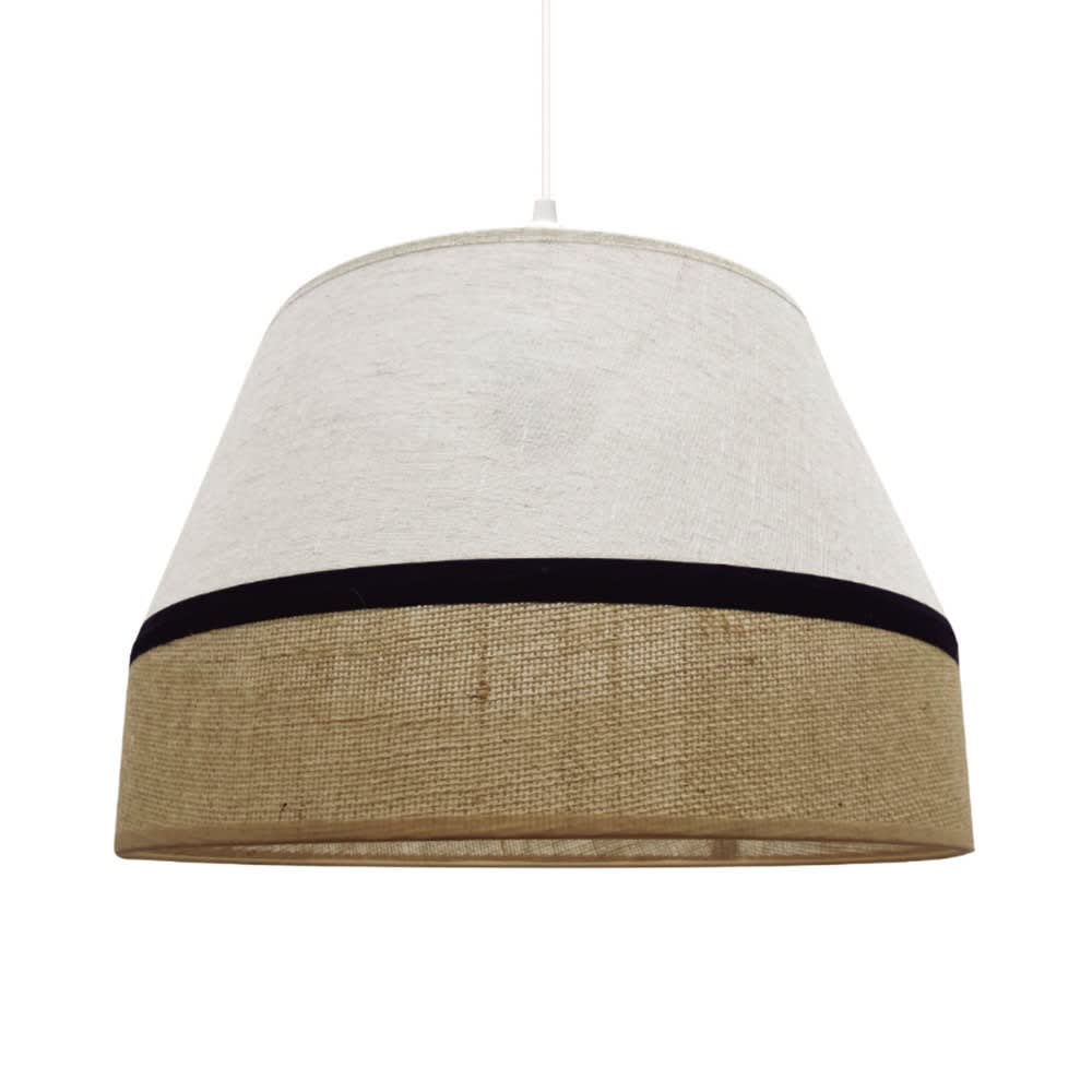 Suspension en lin marbré blanc et marron style naturel — vue 4