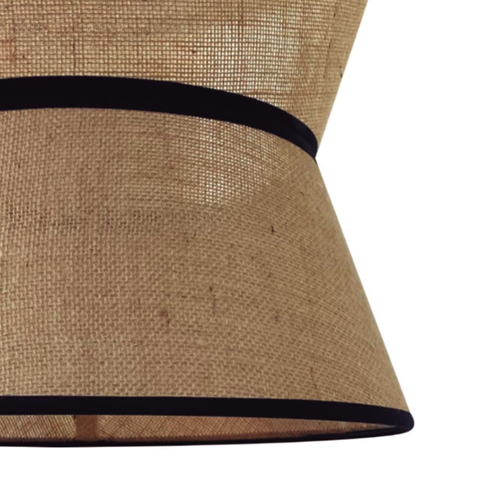 Plafoniera in stile naturale marrone con dettagli neri ø35 cm -
