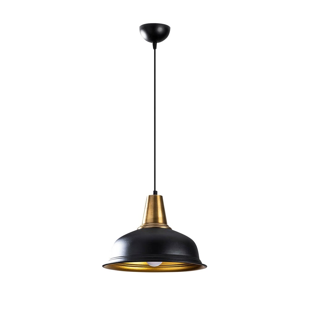 Wonderlamp Deckenleuchte aus Schwarz und Messing mit Durchmesser 40 cm style modern Schwarz Metall