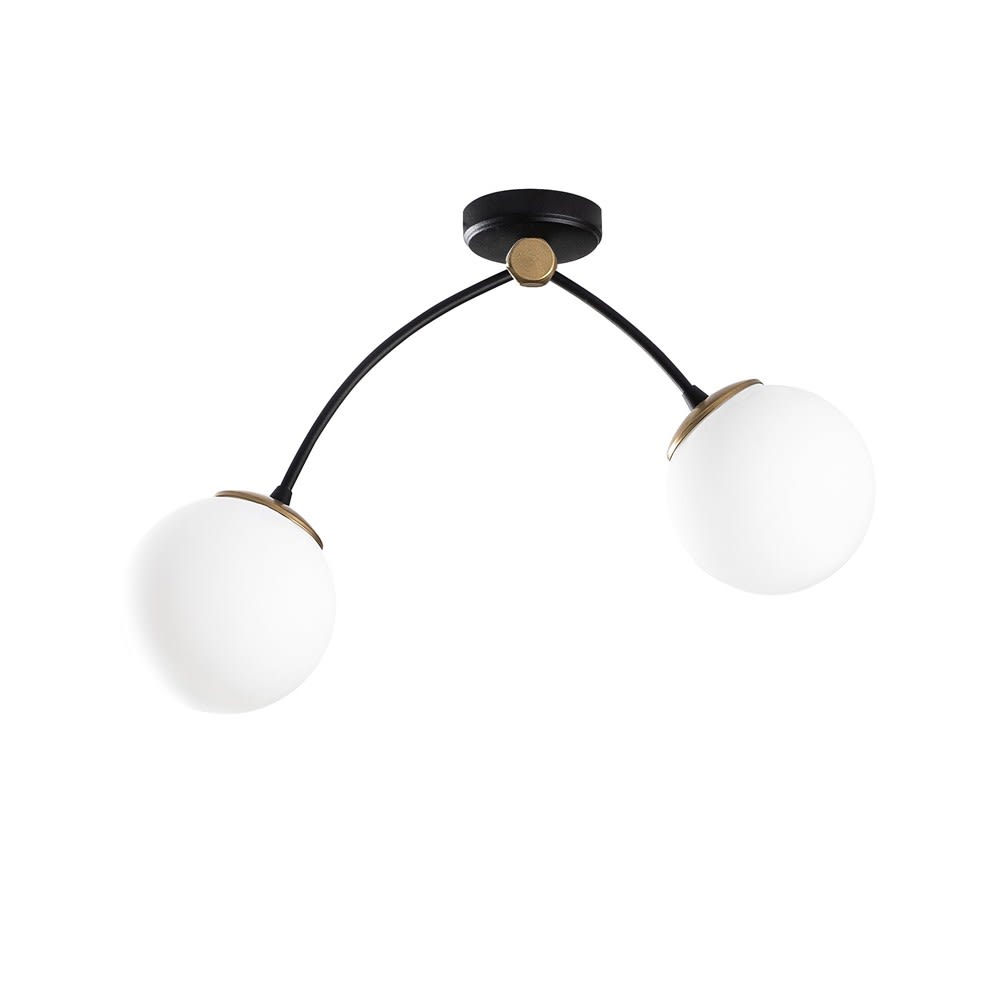 Wonderlamp Deckenleuchte im nordischen Stil aus schwarzem Metall mit Glaskugeln style modern - Metall