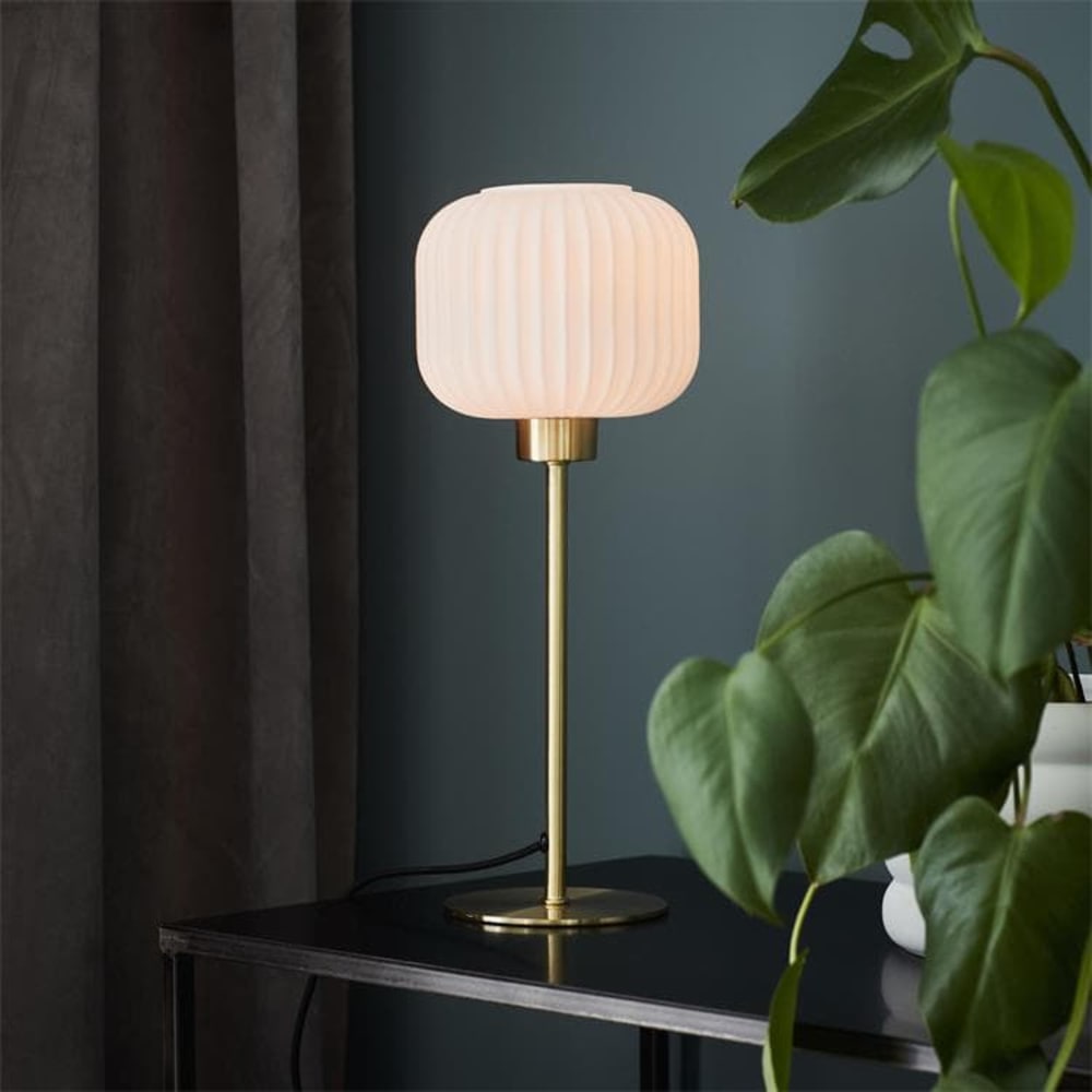 Lampe à poser métal verre h38cm laiton - Maisons du Monde