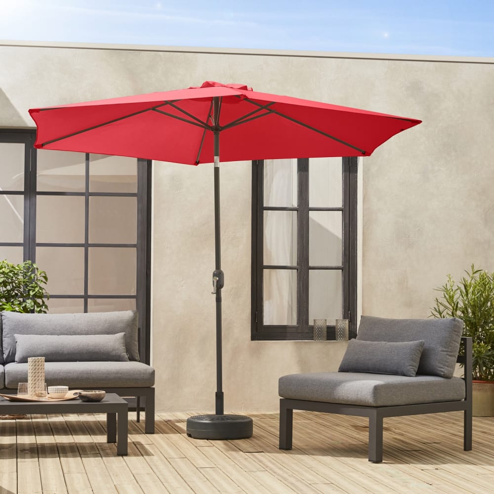 Parasol, sombrilla central, redondo, rojo, 300cm