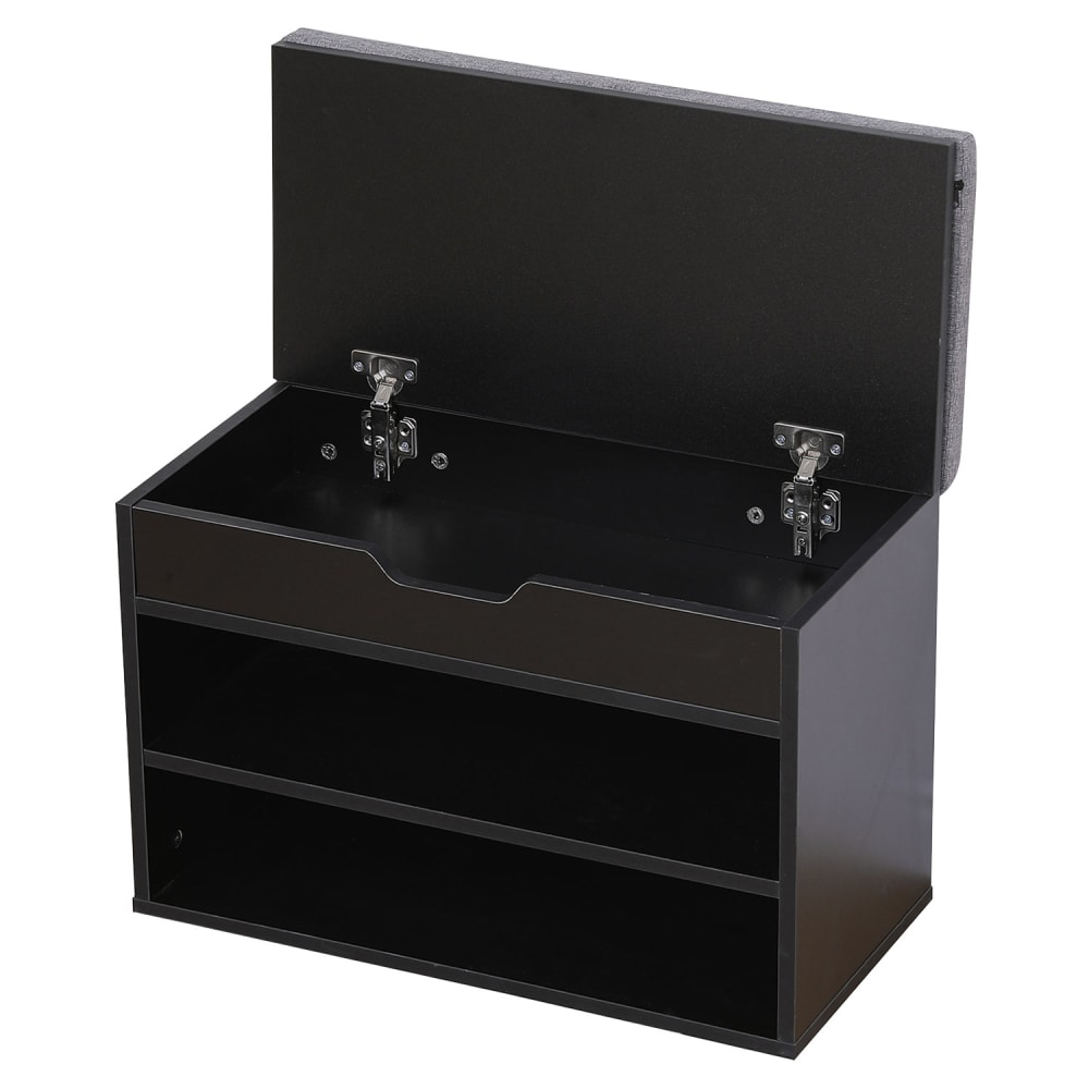 Schuhmöbel zwei Fächer mit Truhe schwarz - Maisons Du Monde
