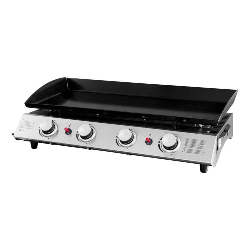 Plancha au gaz 4 brûleurs en acier noir