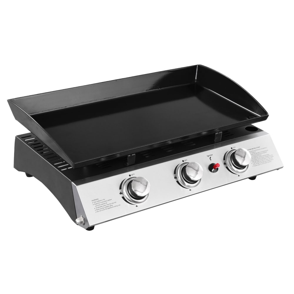 Plancha au gaz 3 brûleurs en acier noir