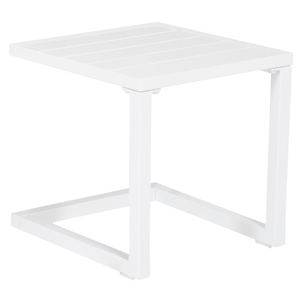 Tavolino quadrato in alluminio bianco - Modello Contemporaneo - Alluminio