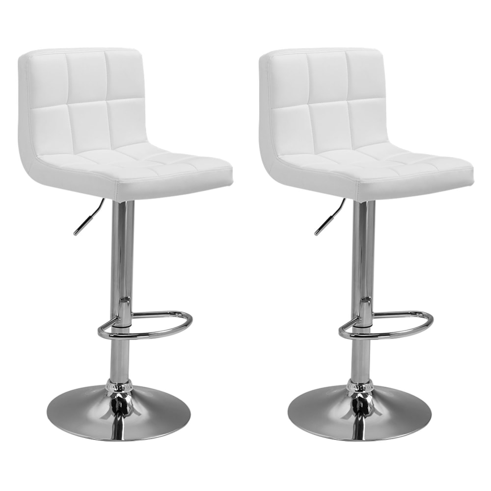 Lot de 2 tabourets de bar en simili cuir blanc