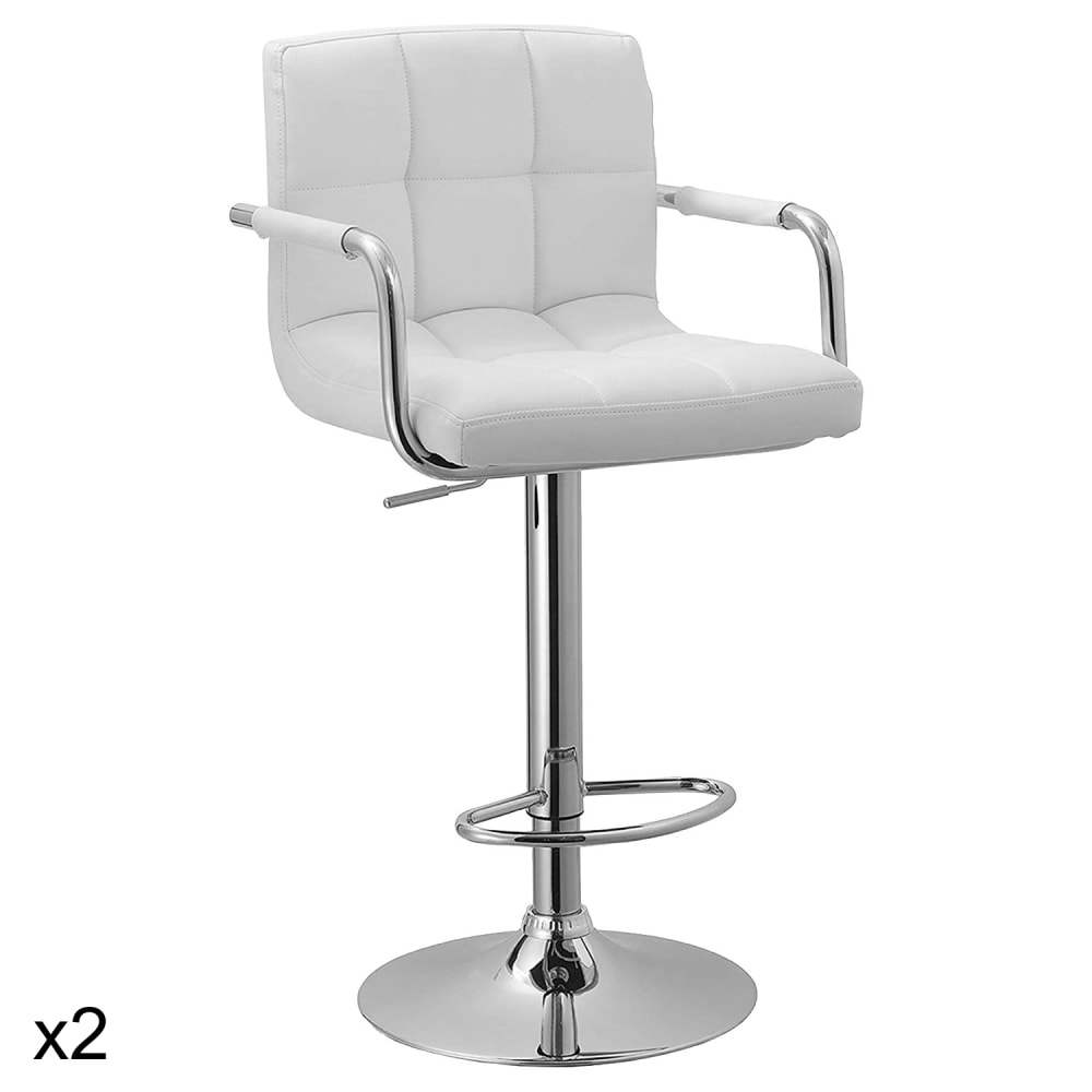 Lot 2 tabourets - cuir