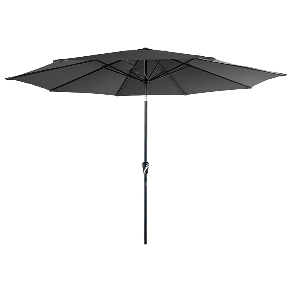 Parasol droit rond 3,30m en aluminium et toile grise
