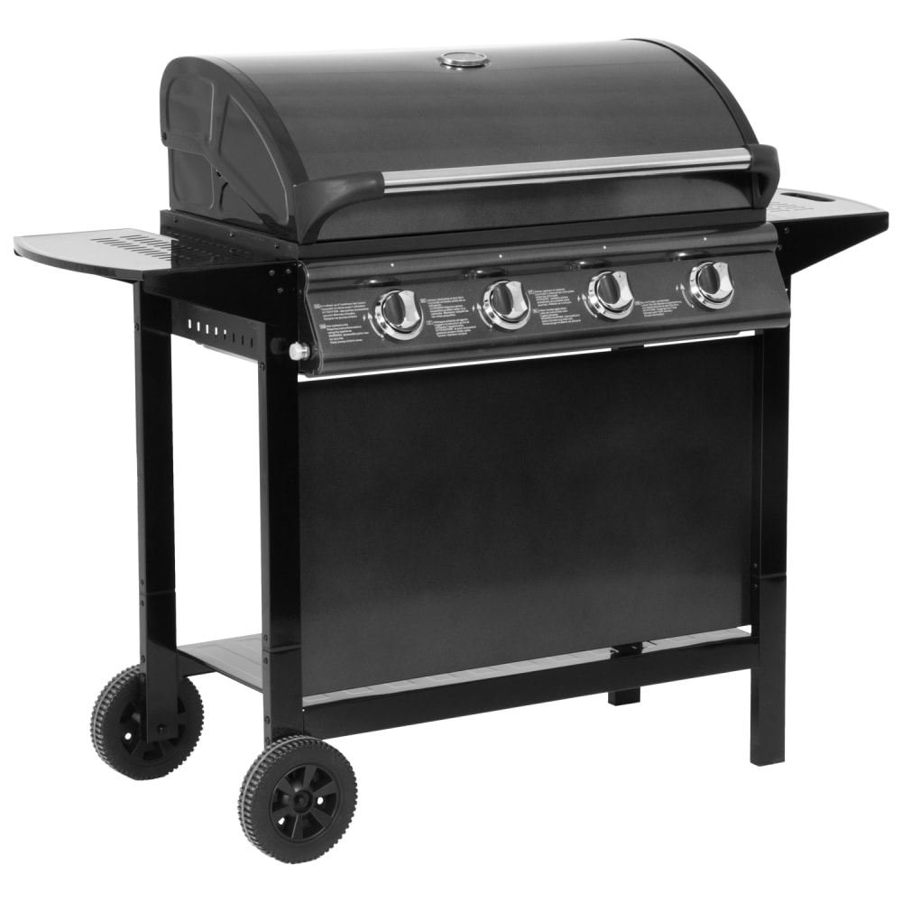 Barbecue au gaz 4 brûleurs en métal noir