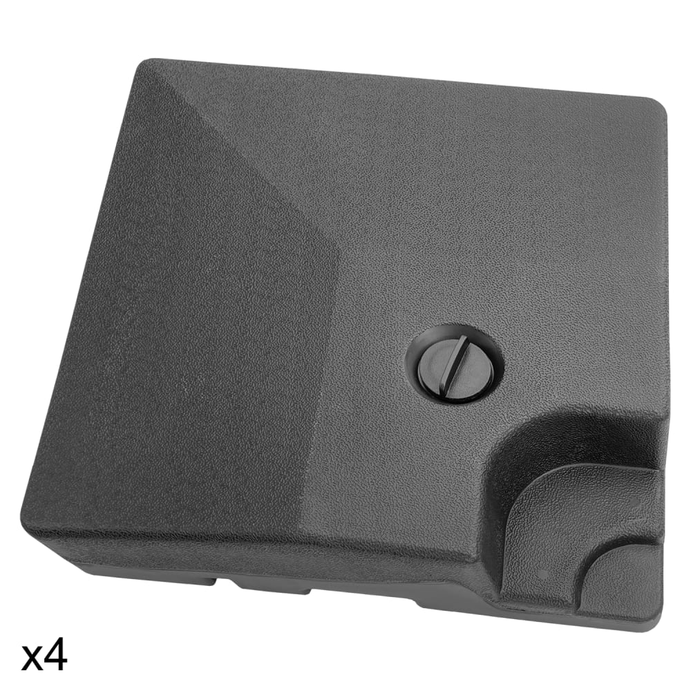 Lot de 4 dalles carrées en plastique noir