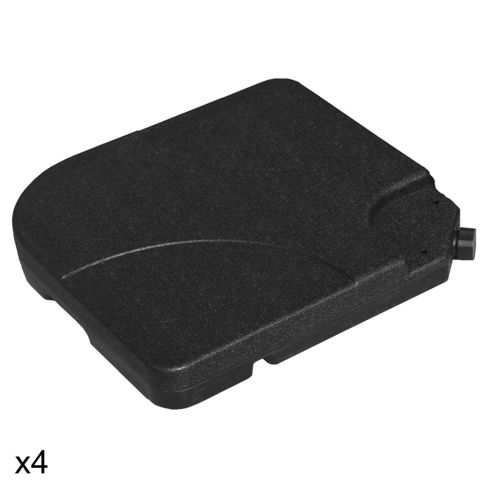 Lot de 4 dalles carrées en plastique noir