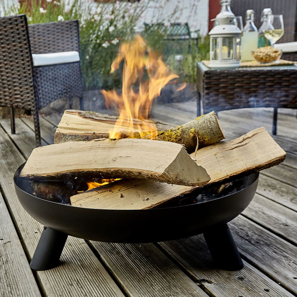 Brasero en acier noir