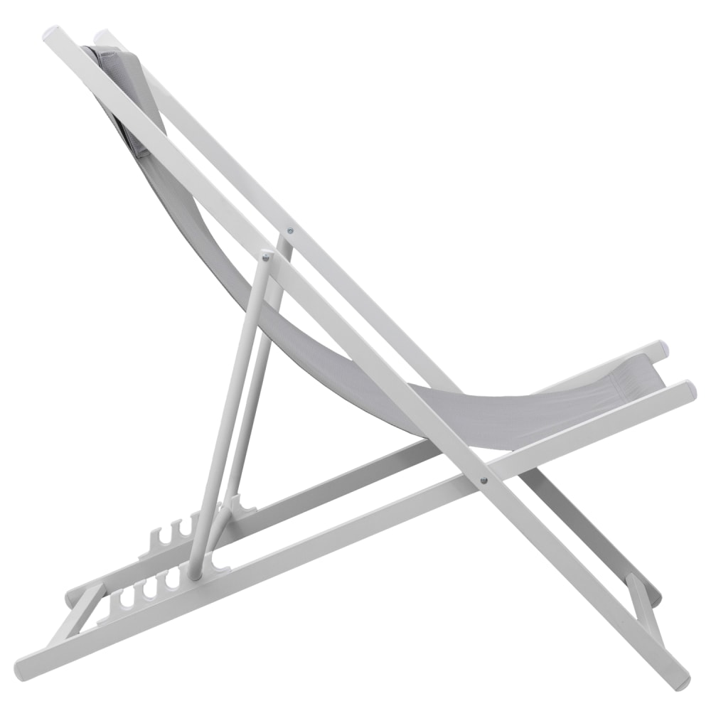Lote de 2 hamacas reclinables de textileno gris y aluminio antracita - Maisons du Monde