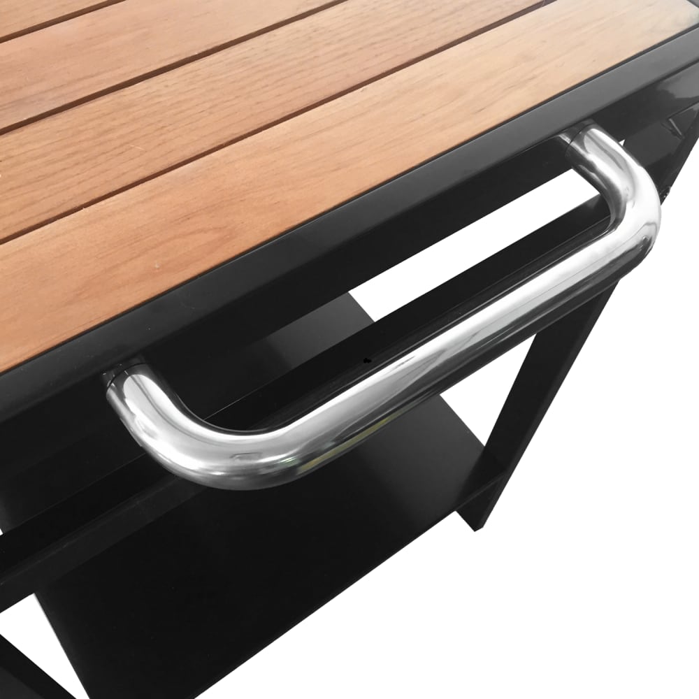 Desserte pour plancha en acier noir et bois - Maisons du Monde
