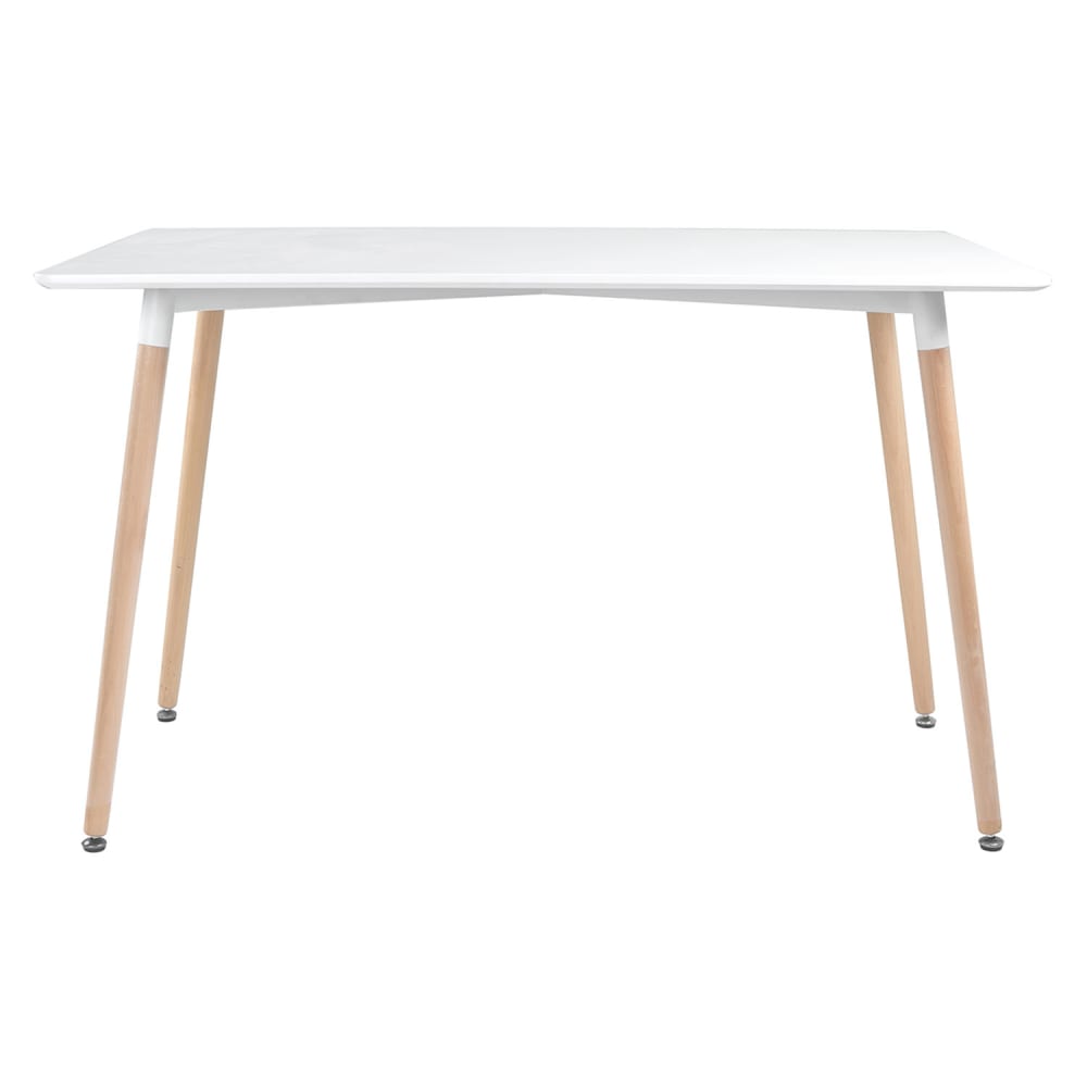 Mesa rectangular 120 × 70cm blanca en madera de haya - Maisons du Monde
