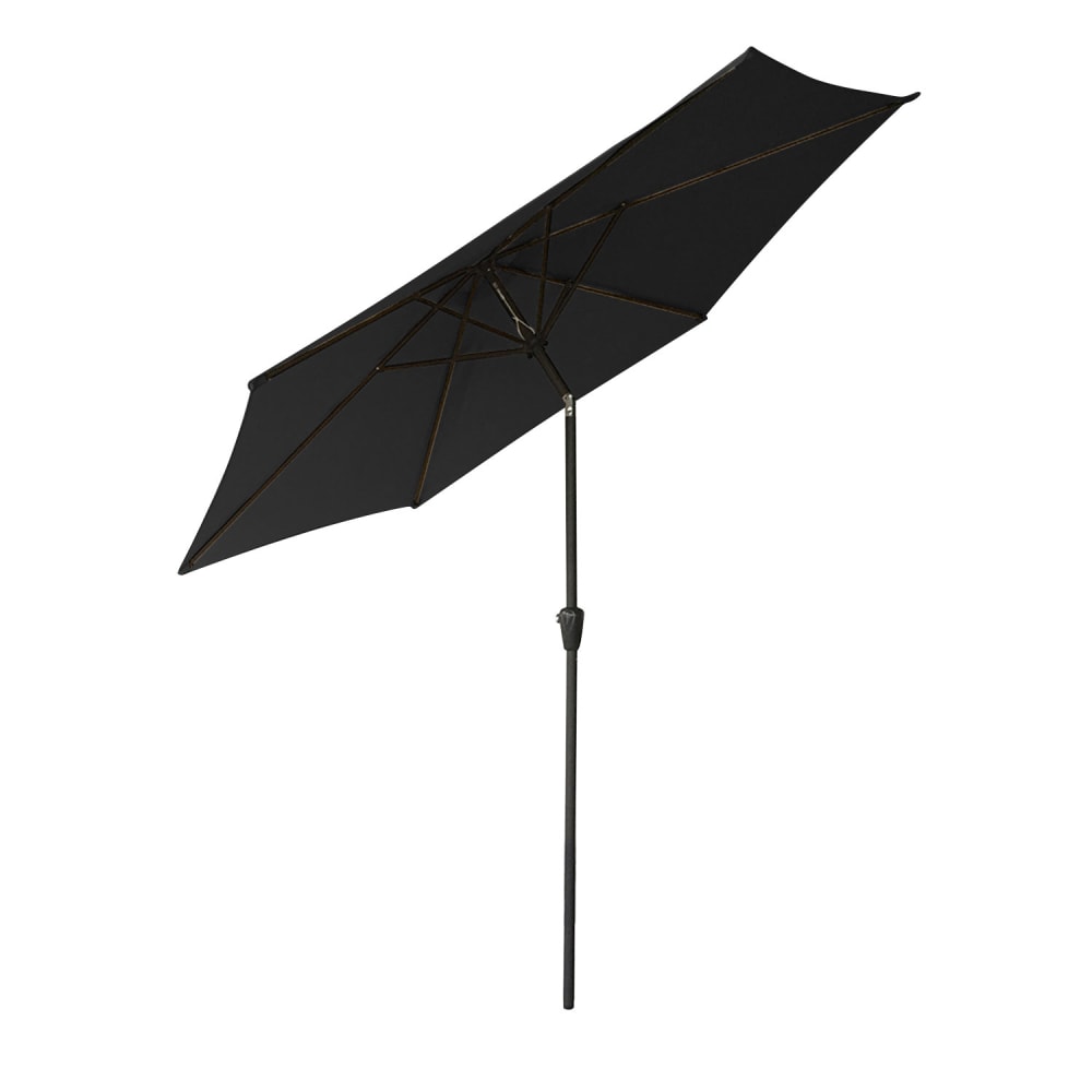 Parasol droit rond 2,70m en aluminium et toile noir - Maisons du Monde