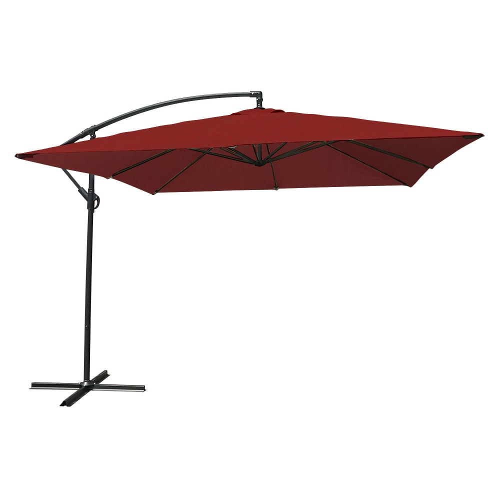 Happy Garden Freistehender Sonnenschirm 2,7x2,7m Stahl rotem Tuch - Stoff