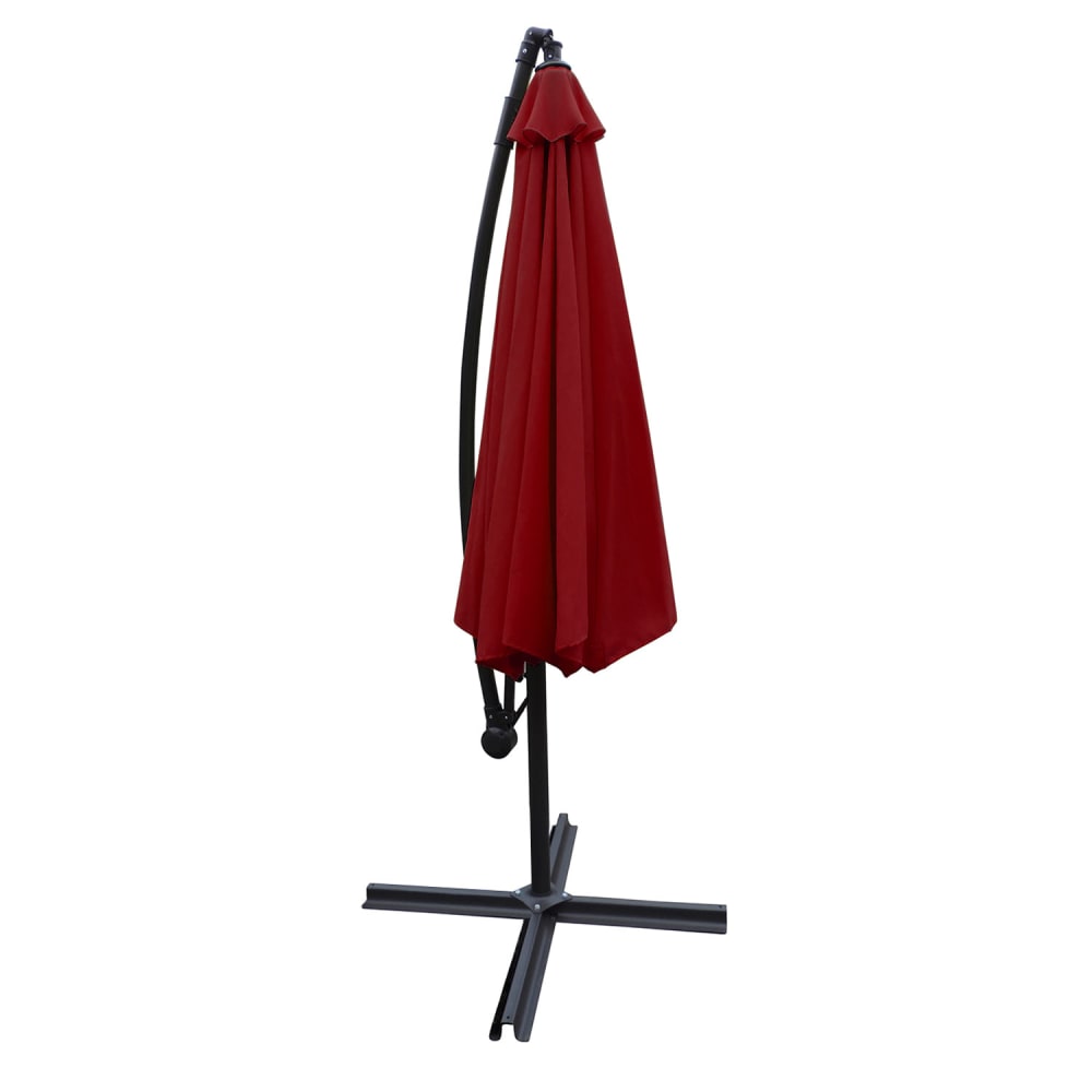 Parasol déporté carré 2,7x2,7m en acier et toile rouge - Maisons du Monde