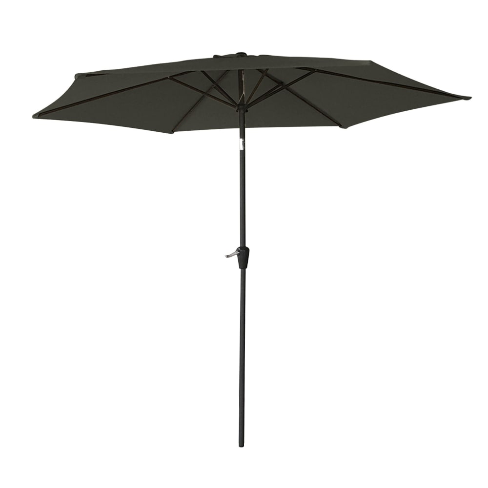Parasol droit rond 2,70m en aluminium et toile grise