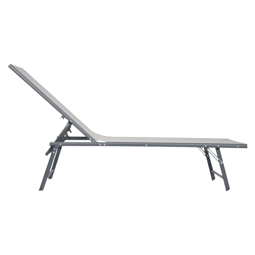 Lote de 2 tumbonas plegables de acero gris antracita y textileno gris - Maisons du Monde