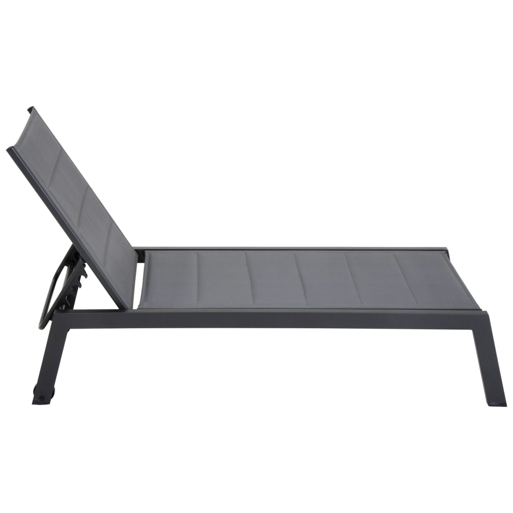 Bain de soleil en textilène gris et aluminium anthracite