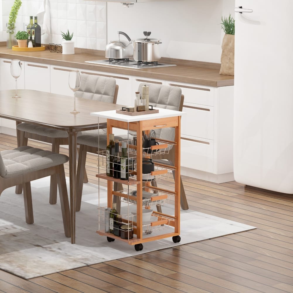Carrito de cocina 47x37x83 cm madera natural - Maisons du Monde