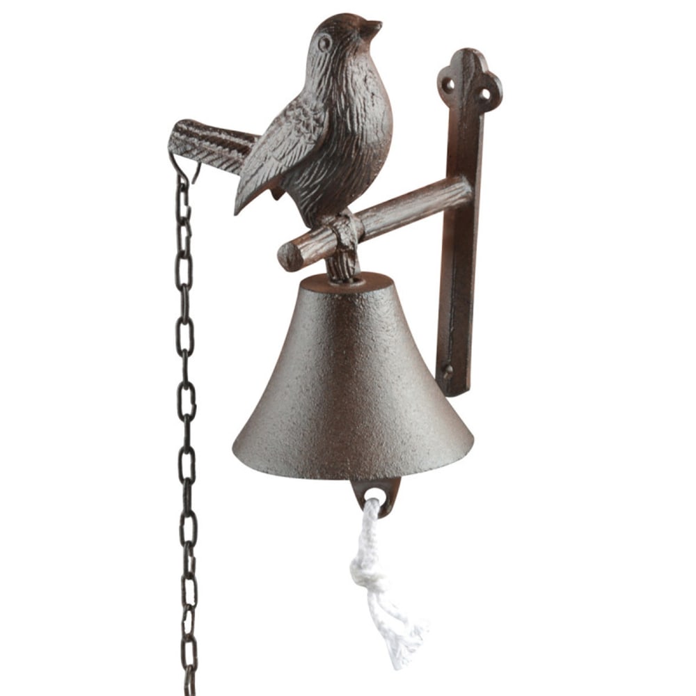 Cloche oiseau fonte brun