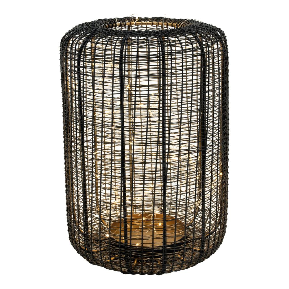 Photophore fil de métal noir doré 32 cm - Maisons du Monde