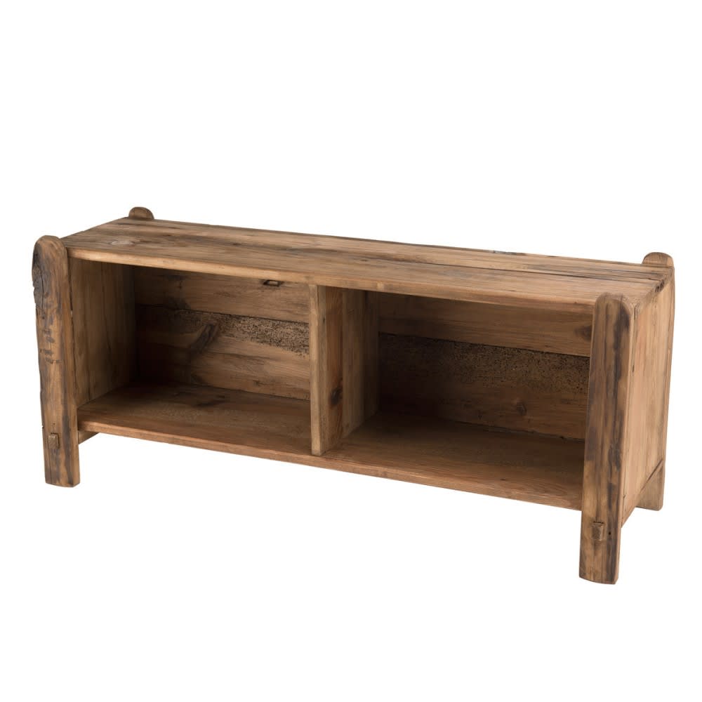 Meuble à chaussures 2 niches en pin recyclé