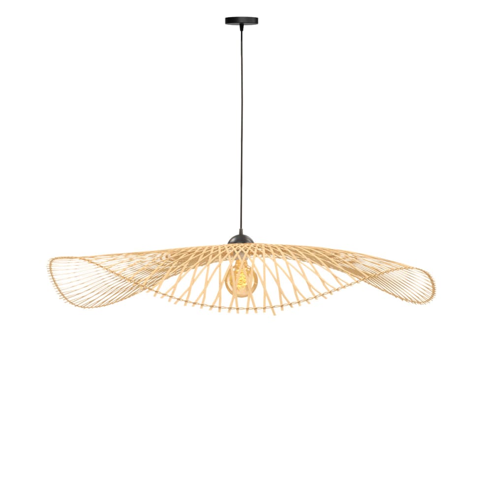 Maison Pavane Aufhängung D100 cm aus Bambus mit schwarzem Kabel - Bambus