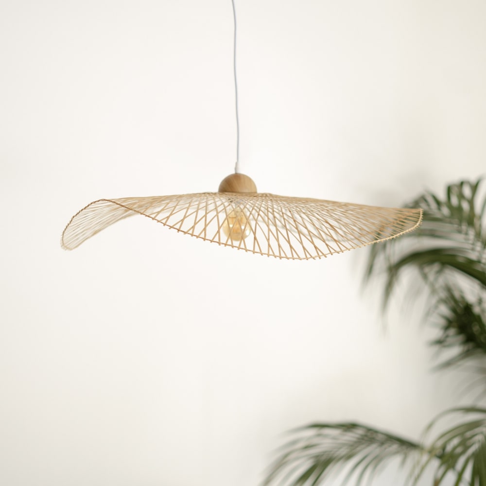 Suspension d75 cm en bambou avec fil blanc — vue 3