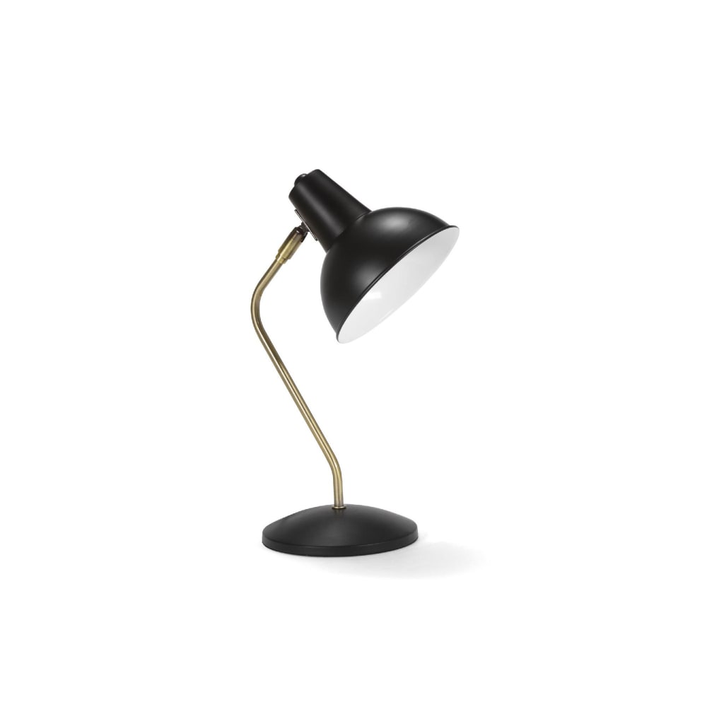 Wadiga Lampe de bureau métal noir et laiton doré 20x15x38cm