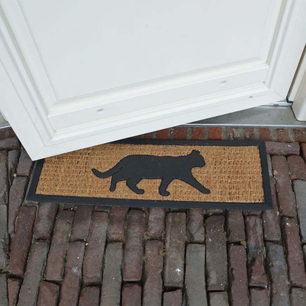 Tapis coco caoutchouc chat 75 x 25 cm brun — vue 3
