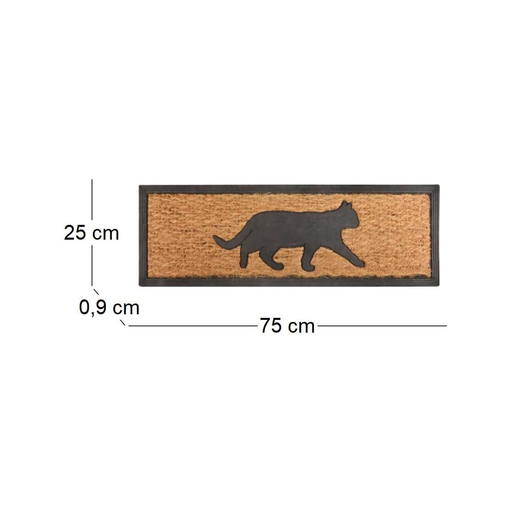 Tapis coco caoutchouc chat 75 x 25 cm brun — vue 4