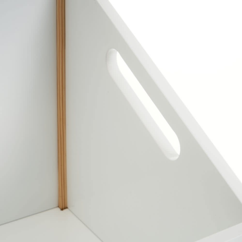 Meuble rangement jouets blanc et bois 63x33x42cm (Wadiga) - Image 1