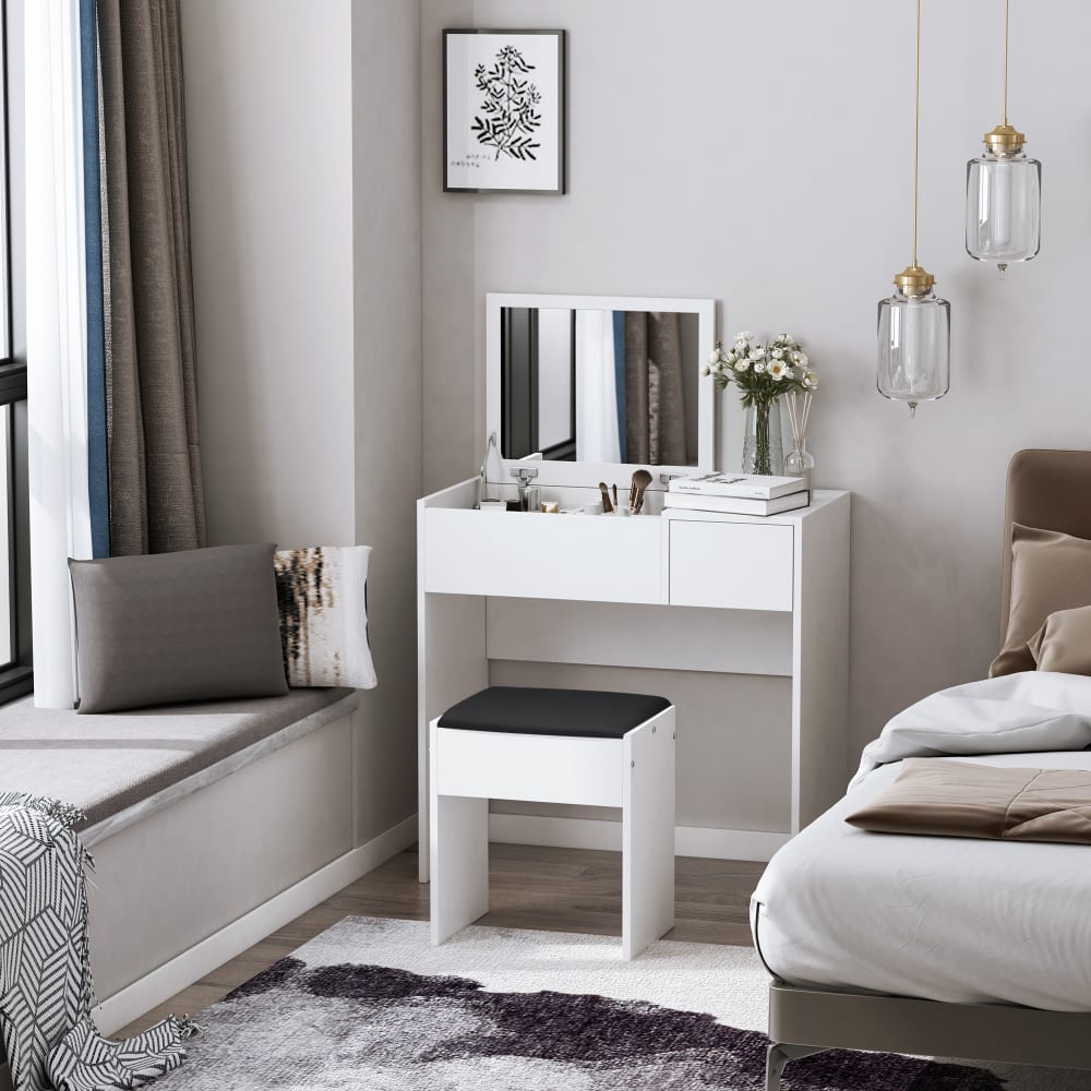 Mesa para maquillaje 80x40x79 cm blanco - Maisons du Monde