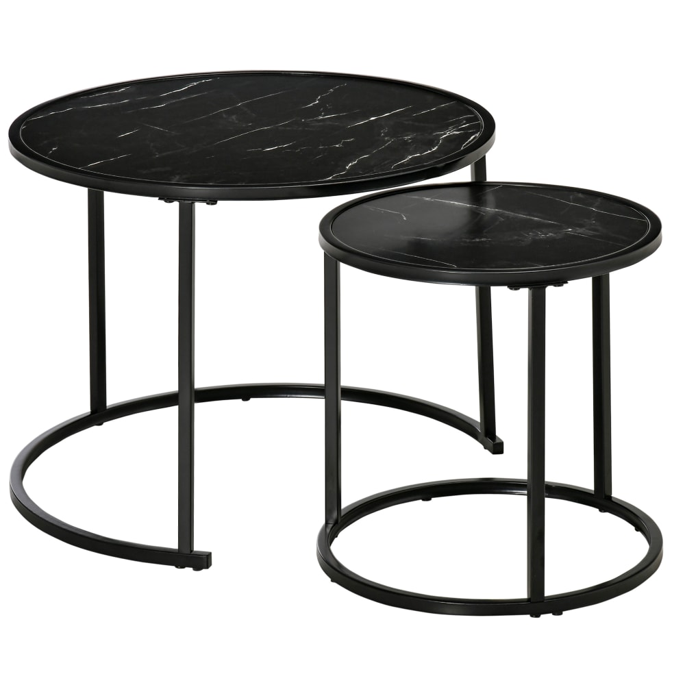 Set 2 mesas auxiliares 60x60x46 cm negro