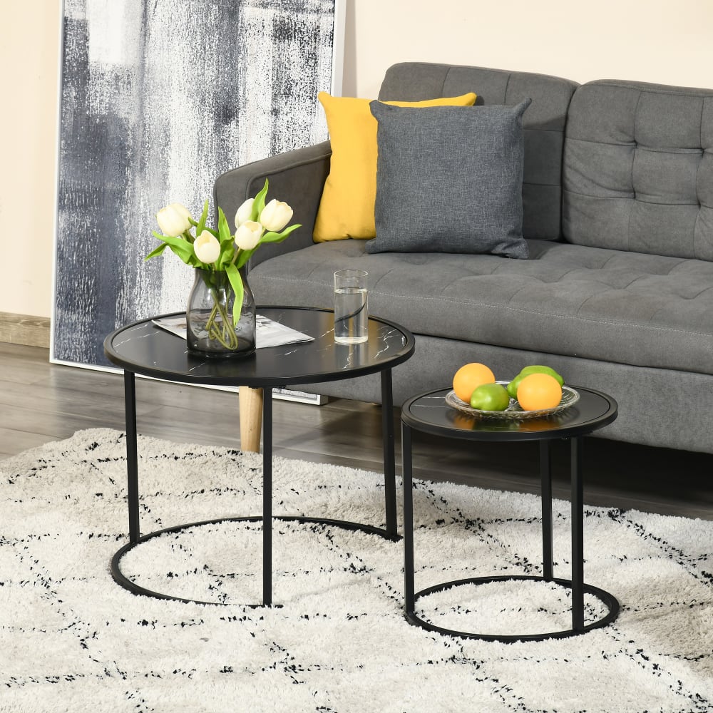 Set 2 mesas auxiliares 60x60x46 cm negro - Maisons du Monde