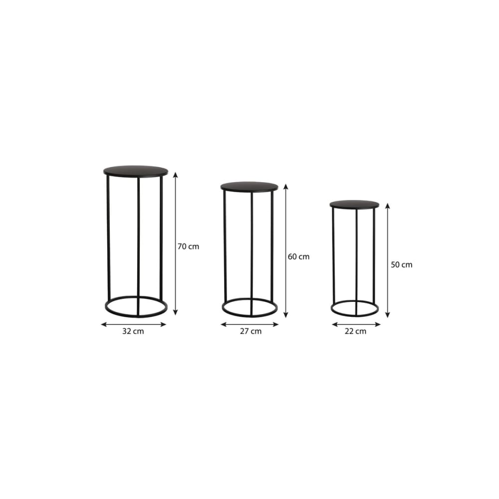Table d'appoint noir fer h70xl32xl32cm - Maisons du Monde