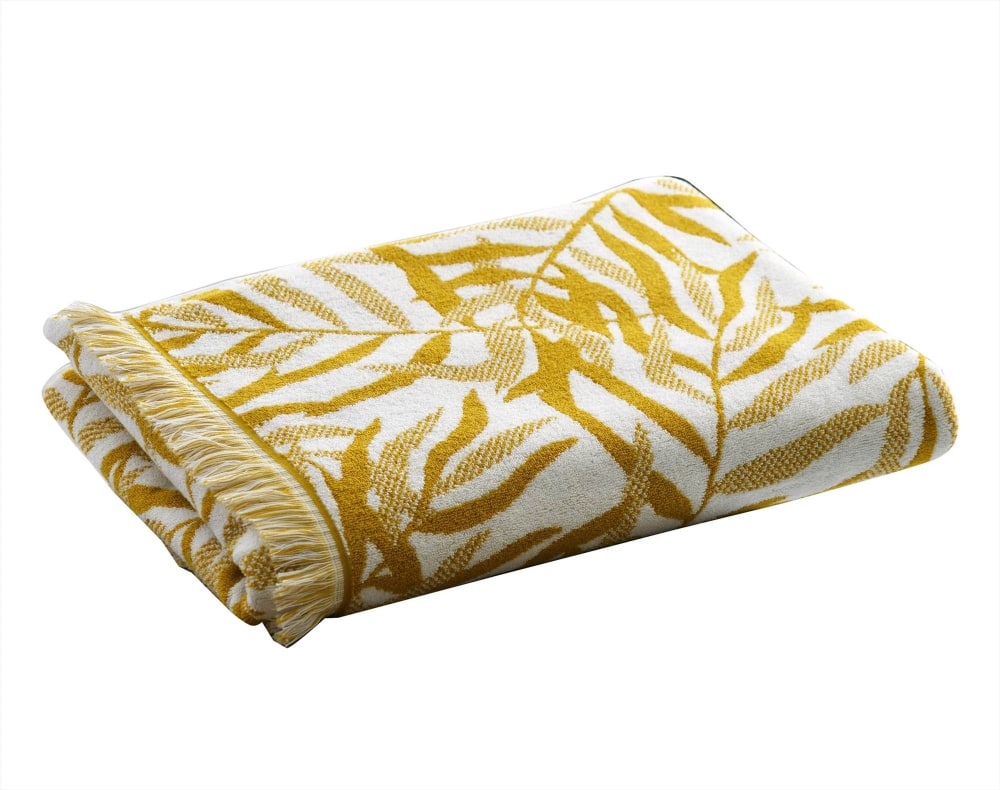 Serviette de toilette en coton 500 g/m² jaune ocre 50x90cm