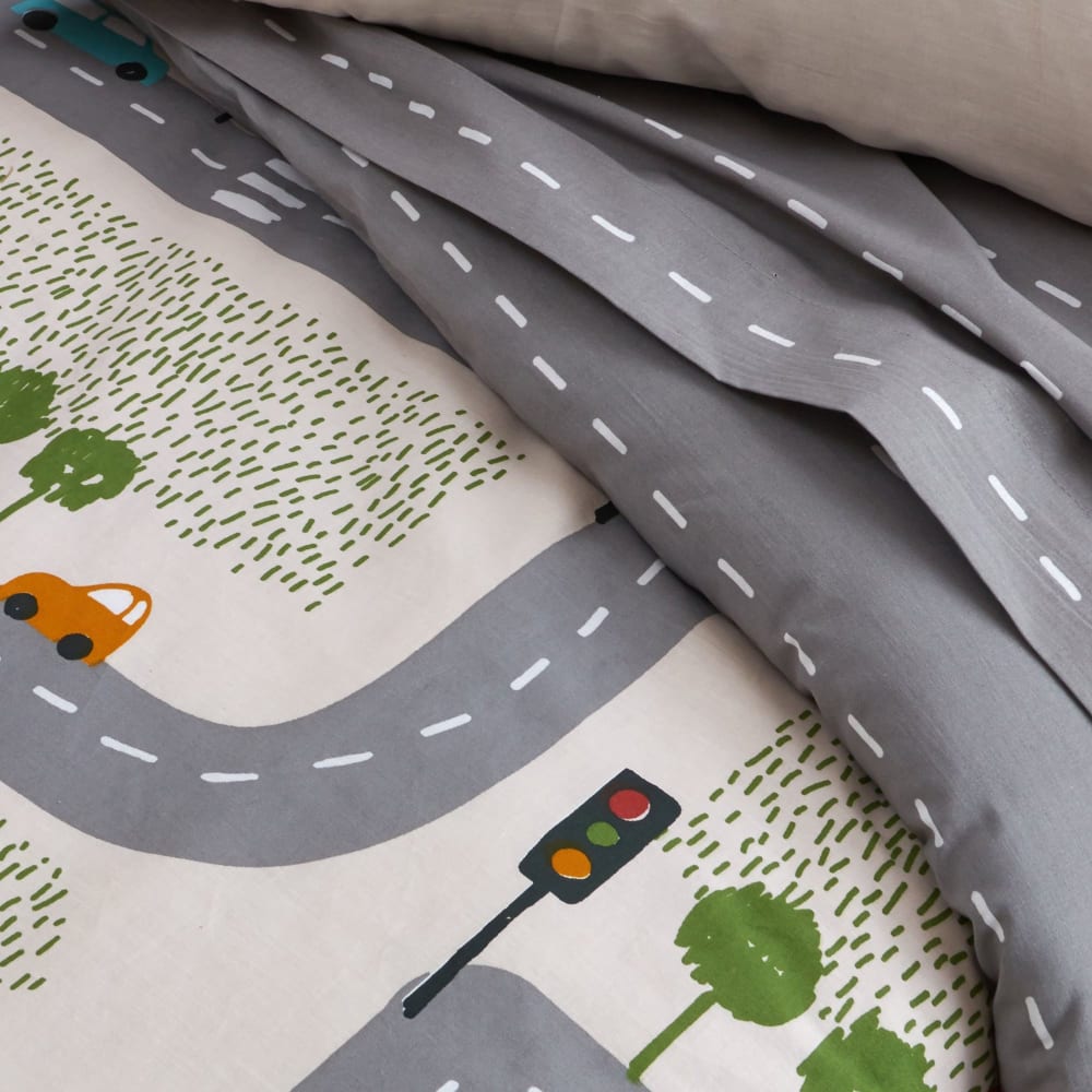 Housse de couette en coton gris 200x200cm