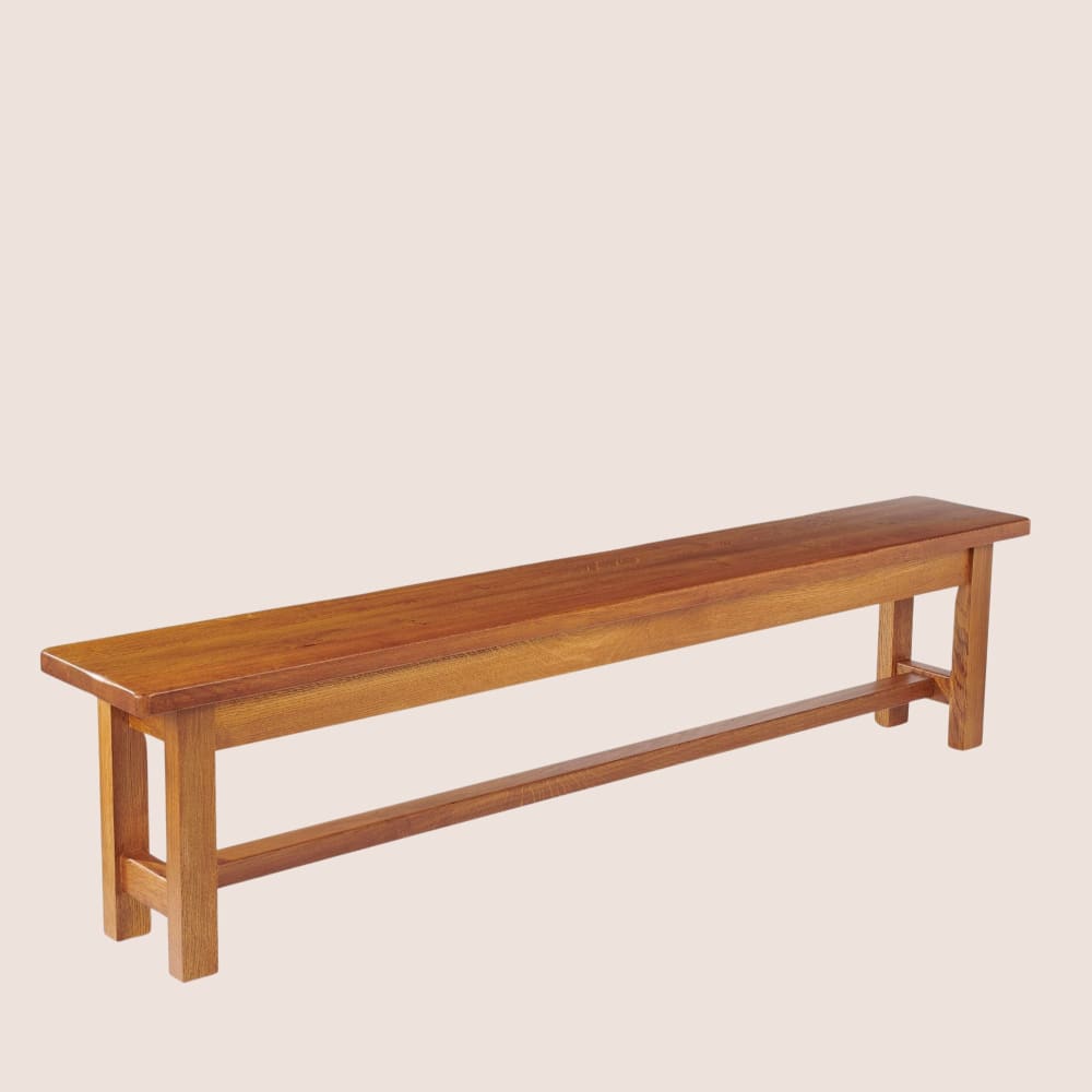Banc de ferme 4 places en bois de chêne massif L195 chene moyen