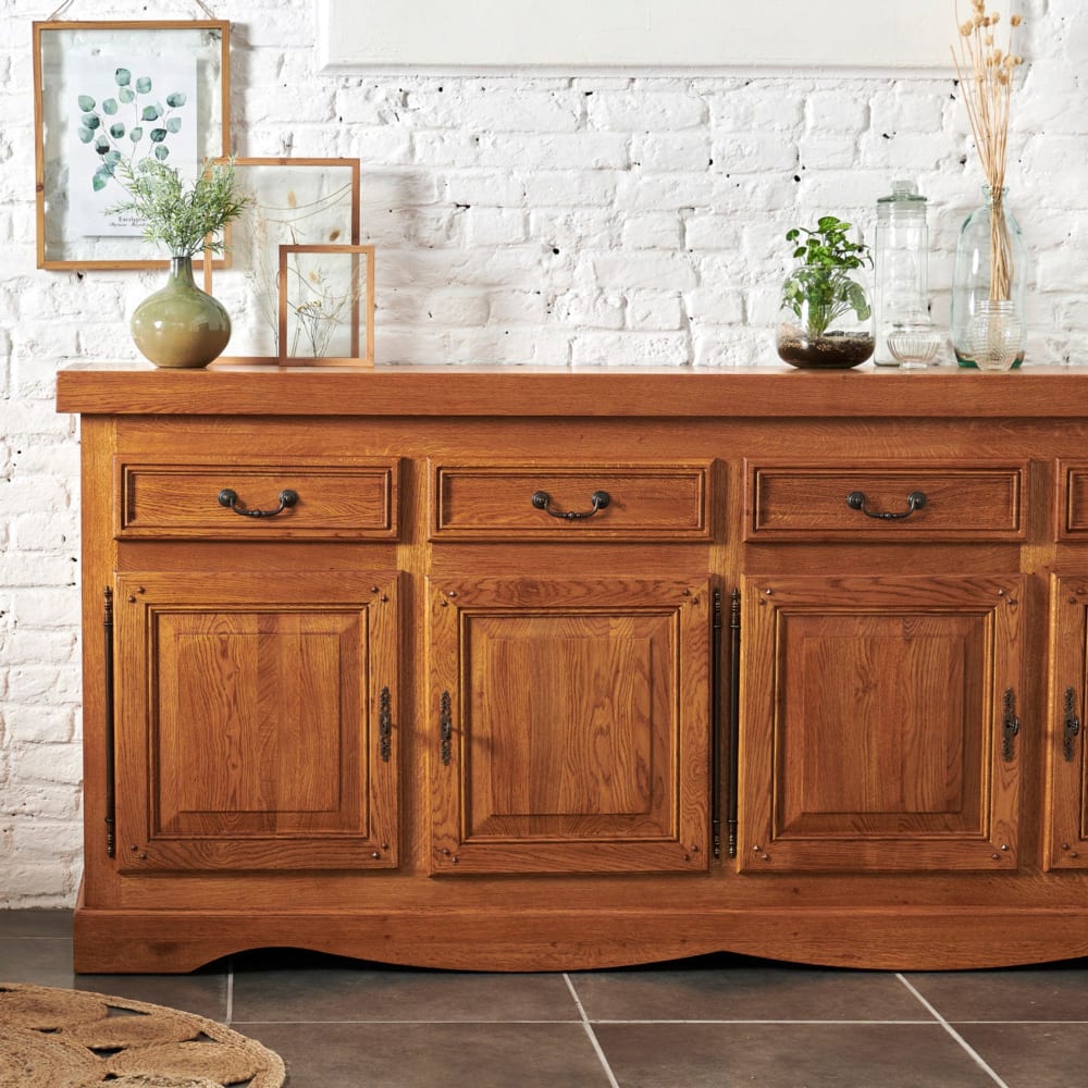 Bahut en chêne massif 4 portes et 4 tiroirs